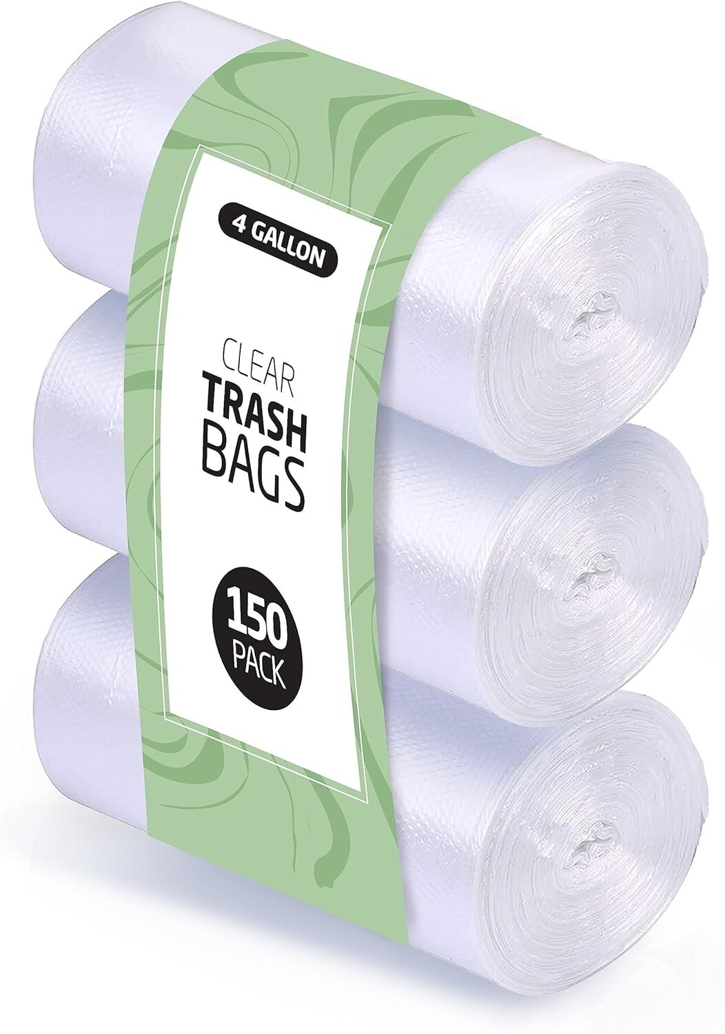 4 Gallon Trash Bags - 150 Small Mini Garbage Bags | 17