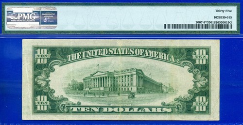 1934B $10 Federal Reserve Note PMG 35 TOP POP 1/0 highest graded Atlanta star - Picture 4 of 4