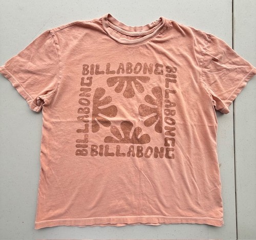 Billabong Pfirsich/Lachs Distress Grafik Damen Gr. Kleines T-Shirt!!! Gebraucht!!!