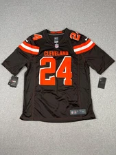 Cleveland Browns Football Jersey Mens L Brown Nick Chubb 24 Nike On Field