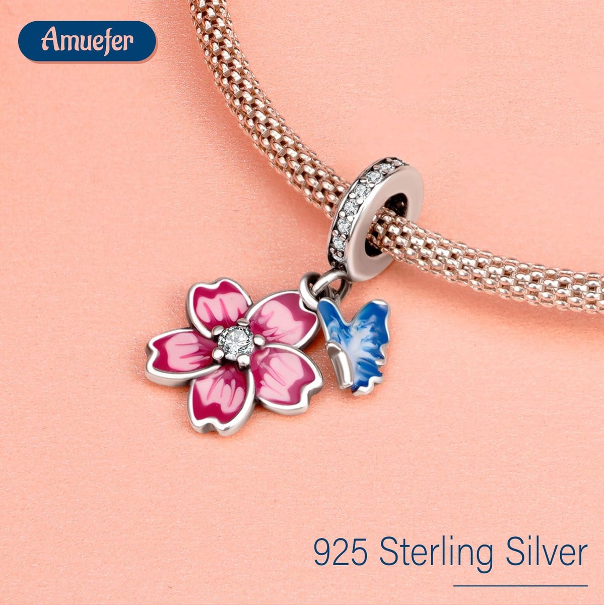 Sterling Silver Butterfly Charm With Colorful CZ Stones - Perfect For Bracelets & Necklaces