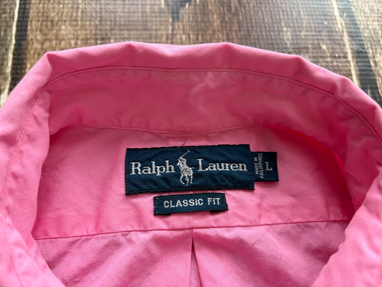 VINTAGE POLO RALPH LAUREN CLASSIC FIT SPORT SHIRT PINK MENS LARGE EXCELLENT thumbnail 5