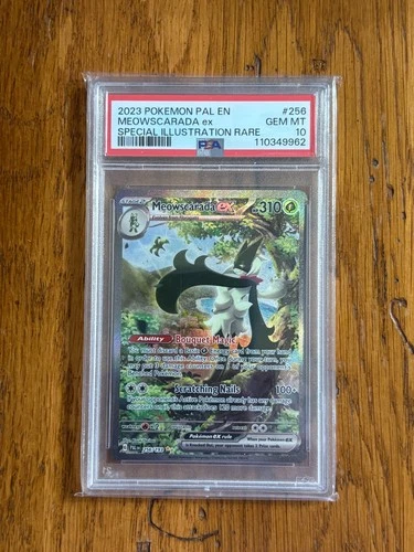 Pokémon Paldea Evolved Meowscarada EX Sir #256 PSA 10