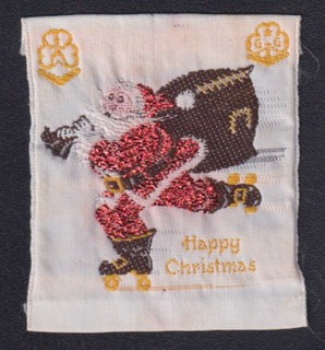 sc469) GIRL GUIDE SEW ON PATCH " HAPPY CHRISTMAS " AUSTRALIA