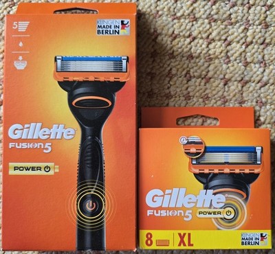 Gillette Fusion5 Power Rasierer + 8 Ersatzklingen, 9 Rasierklingen insgesamt