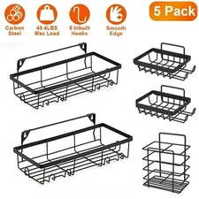 5 Pack/Set Shower Caddy Adhesive Shower Organizer for Bathroom Storage & Kitchen