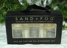Sand + Fog Eau De Parfum Oil Rollers Set of 3 PISTACHIO/VANILLA MUSK/BERRIES