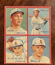 1935 Goudey 4-in-1 - R321 Sam West, Oscar Melillo, Dick Coffman #6D (RC)