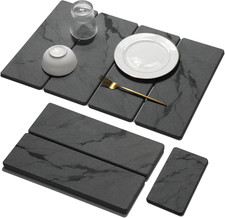 Large Stone Dish Drying Mat for Kitchen Counter, 2 PCS Quick Dry Stone Mats, Fol