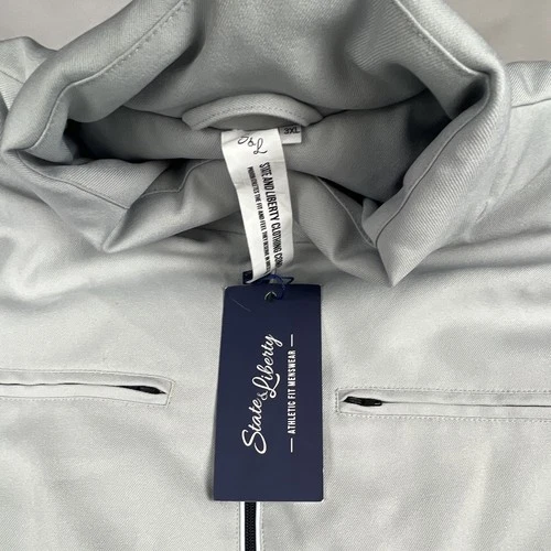 State & Liberty Men's Gray Full Zip Stand-Up Collar Jacket Athletic Fit 3XL NWT image 2