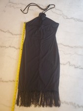 Shelly Little black mini dress Rose Bow Fringe Dress Size Women's M D21