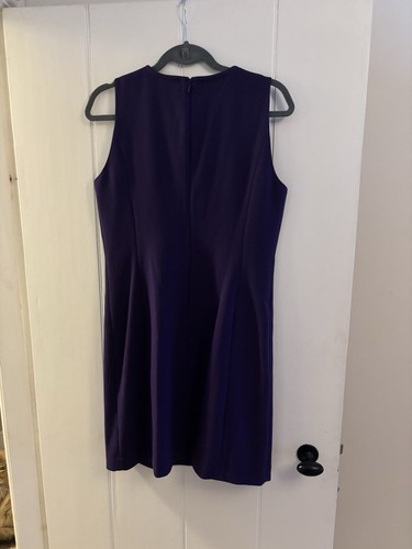 New MICHAEL KORS Iris Purple Women Shift Dress Gold Accent US size 6, UK size 10 - Picture 2 of 5