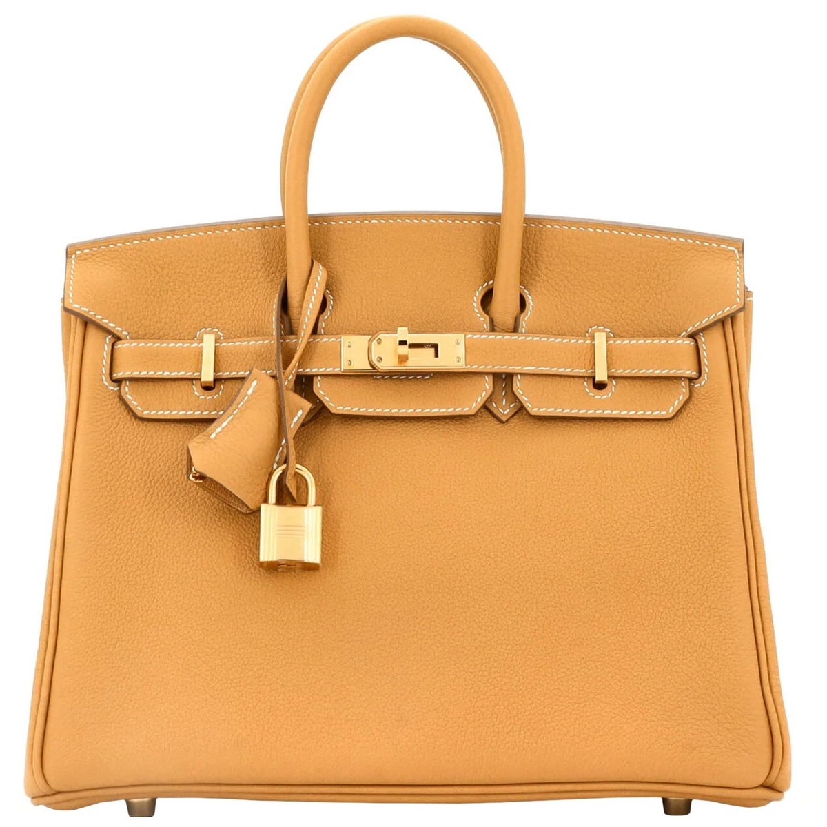 Hermes Birkin 25 Natural Sable Maurice Stamp W Gold Hardware