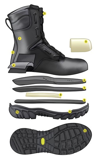 Globe 10" Station/Wildland Men's Boot Black, Size: 8 Medium