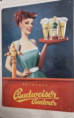 Altes Budweiser Schild Blech Schild