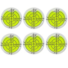WOYISEPG 6Pcs Small Circular Bubble Spirit Level Double Sided 32x7mm, Sticky
