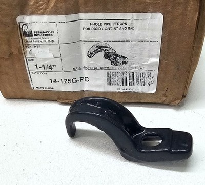 Perma-Cote 1-1/4'' PVC Coated Malleable HDG One Hole Conduit Pipe Strap ~ NEW