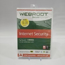 Webroot Secure Anywhere Antivirus Software Internet Security 3-Device New Sealed