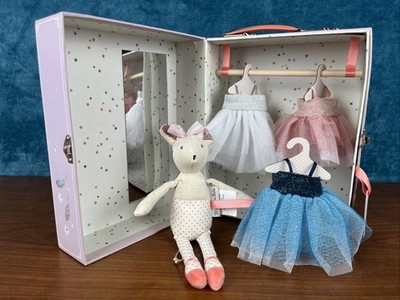 Moulin Roty Ballerina Mouse Doll: Suitcase, Plush & 3 Pretty Dresses - READ