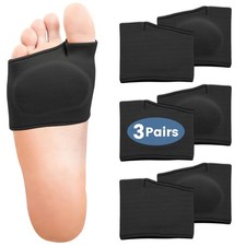 3 Pairs Black Metatarsal Foot Pads for Women and Men, Foot Pads for Balls of
