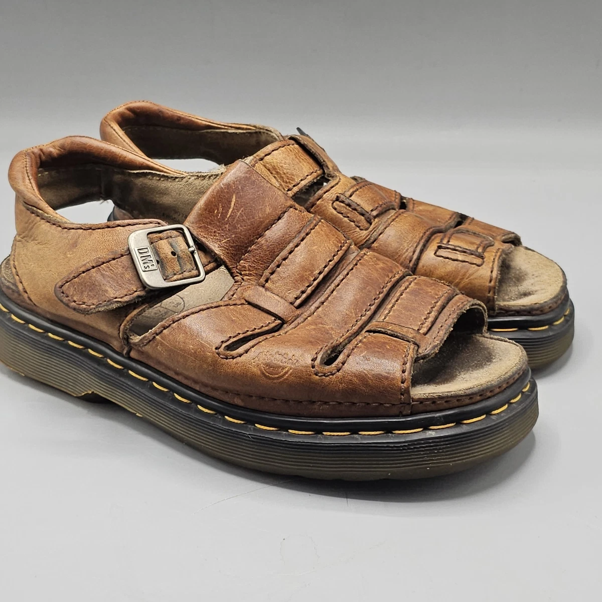 Vintage Dr Doc Martens Fisherman Platform Chunky Sandals Made Sz 9 Made England Vintage Ladies Dark Brown Platform Dr. Martens Fisherman  main image 3