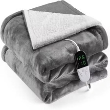 HEATED BLANKET THROW FLANNEL ELECTRIC BEST GIFT SAFE AND COMFORT