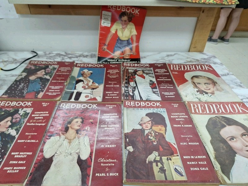 Lot of 9 Vintage Redbook Magazines 1930s and 1940s