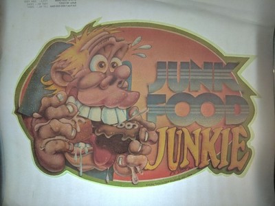 Vintage Original ''Junk Food Junkie'' Iron-On Heat Transfer, Holoubek Studios