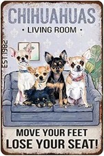 Diamond Art Chihuahuas Living Love Tin Metal Signs Home D cor 8x12