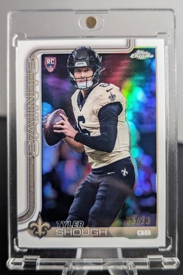 Tyler Shough 2025 Topps Chrome Football #398 White RC Refractor /30 Rookie
