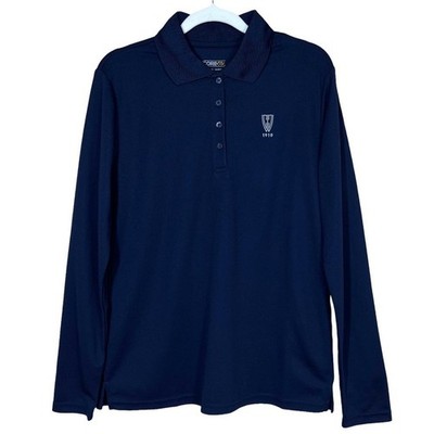 Core 365 Long Sleeve Performance UV Protect Golf Polo Navy Wellesley CC Logo