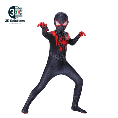 Spiderman Cosplay Costumi Fantasy Tuta per Ragazzi Ragazze Miles Morales Superer