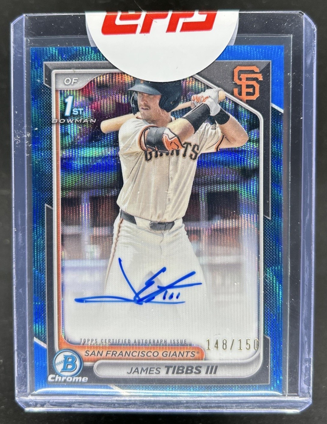 2024 Bowman Draft James Tibbs III Chrome Auto Blue Wave Refractor 1st #/150