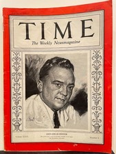 TIME MAGAZINE  8-5-1935   JOHN EDGAR HOOVER  FIRST DIRECTOR of FBI   LOU GEHRIG