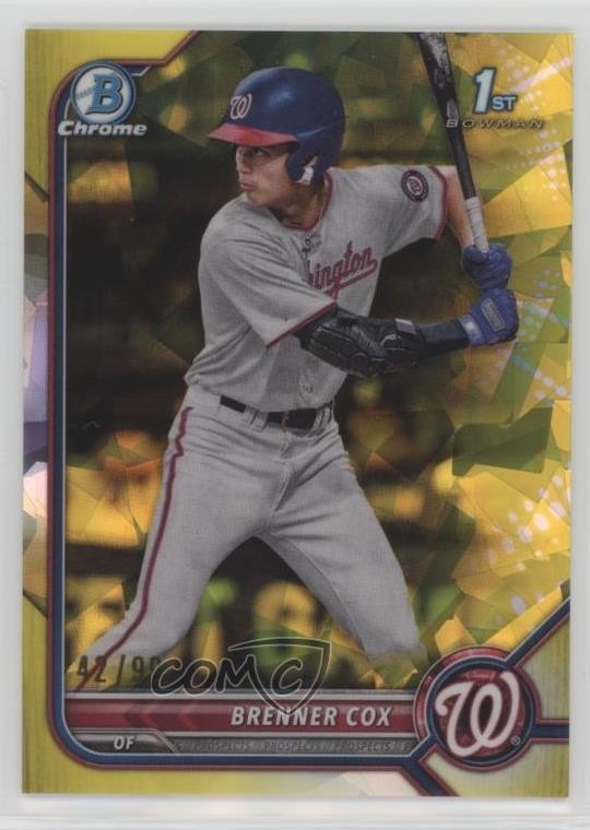 2022 Bowman Chrome Draft Sapphire Edition Yellow 42/99 Brenner Cox #BDC-196