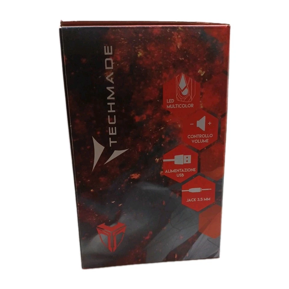 Techmade Gaming Speaker LIV.1Sistema Audio Stereo 2.0 con LED Usb USB + Jack - Immagine 2 di 4