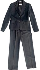 Tuta pantalone donna Max Mara lana marrone oliva scuro, It 44, US 8 - 10