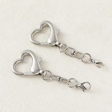 10Pcs Unique Alloy Heart Keyring Pendant Heart Shaped Clasp for DIY Projects Bag