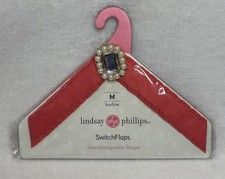 Lindsay Phillips Interchangeable Shoe Strap Orange Fabric Pearl Rhinestone MED