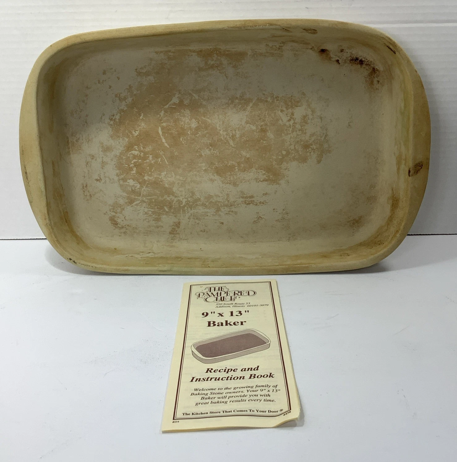Pampered Chef Stone 1390 Bakeware Rectangle 9x13 Baking Brownie Pan 1430