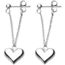 Heart Chain Dangle Earrings For Women 925 Sterling Silver Dangling Threader Earr