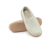 My Slippers Women's Leather Moccasin Slippers, Mint Green, Size 5 - New in Box