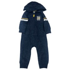Carters Infant Boys Blue Mighty Cute Hoodie Jumpsuit Coverall Baby Outfit 9m