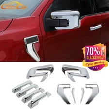 Door Handle /Rear View Mirror Fender Cover Trim Decor For Ford F150 21-25 Chrome