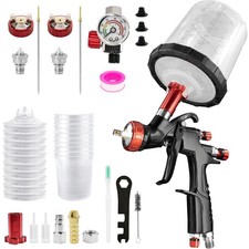 A610 LVLP Air Spray Gun 1.3/1.7/2.0mm Nozzles R500 Paint Guns w/ 10x Mixing Cups