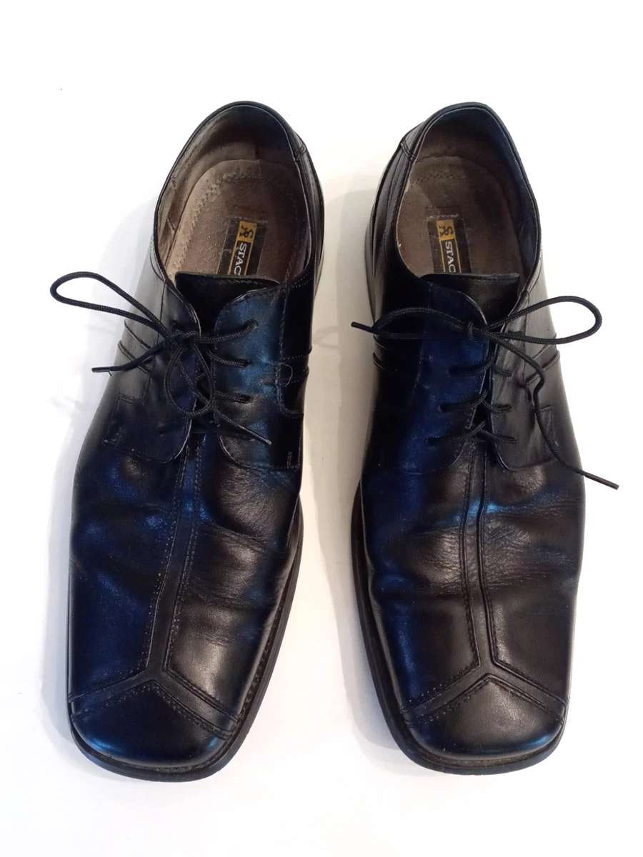VTG Stacy Adams Mens Black Square Toe Leather Oxford Dress‎ Shoes Size 10.5 Stacy Adams Men Oxford Dress Shoes 9 Black Leather Square  main image 4