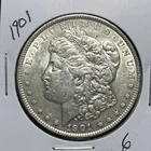 1901 MORGAN SILVER DOLLAR, AU DETAILS