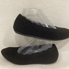 Skechers Black Memory Foam Slip-On Knit Ballet Flats Women Size 8 Excellent