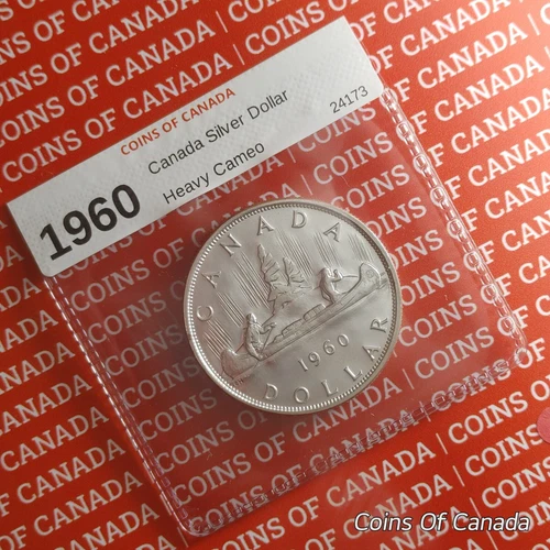 1960 Canada $1 Silver Dollar - Heavy Cameo - UNCIRCULATED Coin #coinsofcanada