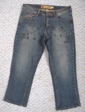 Vintage Apple Bottoms Cropped Denim Pants Jeans Metal Accents Pockets 7